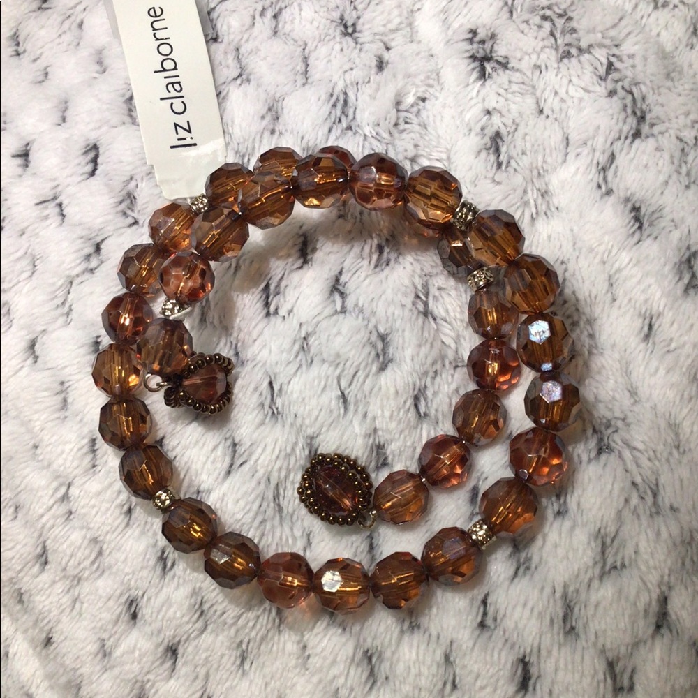 Liz Claiborne brown beaded bracelet NWT